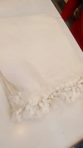 [SCS07] White Plain Mulmul Cotton Saree